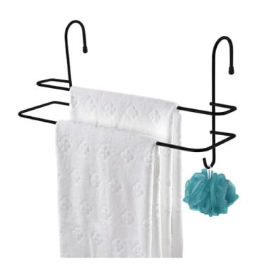 Imagem de Suporte Porta Toalha Toalheiro Duplo 45cm Box Banheiro Preto Fosco - 1175PT Future