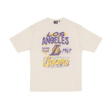 Imagem de CAMISETA NEW ERA REGULAR LOS ANGELES LAKERS NBA BEGE-Unissex