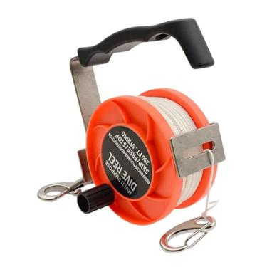 Imagem de YIJU Carretel de mergulho para mergulho autônomo, carretel multifuncional para pesca à deriva, SMB para, equipamento de para pesca em naufrágios, Laranja 290 Pés