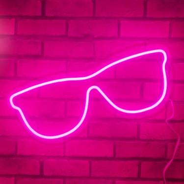 Imagem de Painel Neon Led Iluminação Decoração Óculos Loja 55cm (Rosa)