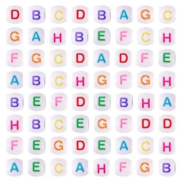 Imagem de KISSITTY 300 peças de contas de acrílico de barril grande com furo grande com letras padrões do alfabeto contas espaçadoras soltas pingentes para fazer joias amizade nome pulseiras colar diy