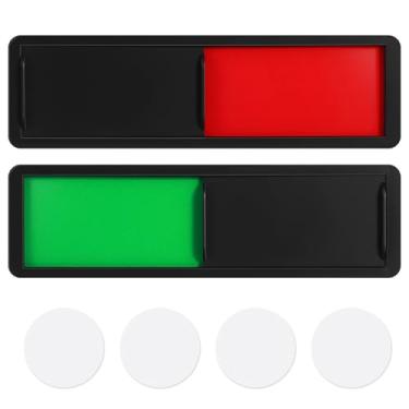 Imagem de Lurrose Sinais de porta deslizante de privacidade: 2 peças indicadoras de sala de conferências em branco verde vermelho vazio placa ocupada para casa escritório banheiro hotel