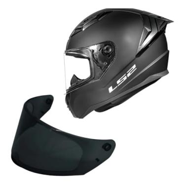 Imagem de Kit Capacete Moto Ls2 FF810 Vigo Preto Fosco + Viseira Fume (60)
