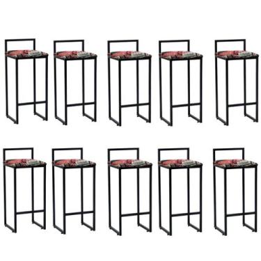 Imagem de 10 banquetas para churrasqueira e bar rosalia-estampa bar - GAT MAGAZI