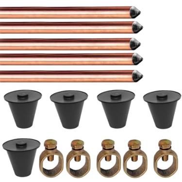 Imagem de Kit Haste Aterramento Cobre - 1/2 X 2,0mts 10mm + Conector + Caixa