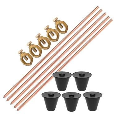 Imagem de KIT 05 HASTE ATERRAMENTO COBREADA - 1/2 X 1,20MTS 10MM + 05 CONECTOR