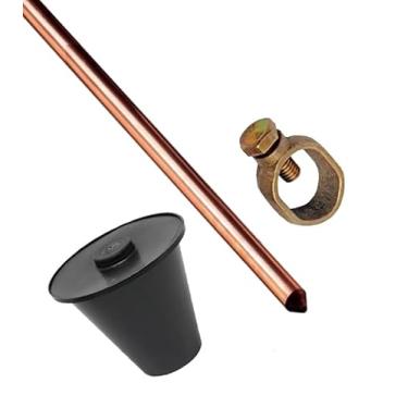 Imagem de Haste Aterramento Cobre - 1/2 X 2,0mts 10mm + Conector+ Caixa