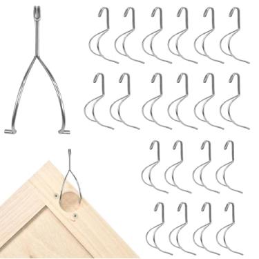 Imagem de MLIYYBE 20 peças de cabide de pintura de porta de armário – Prateleira de secagem de tinta de aço inoxidável 304 para porta de armário, ganchos de porta de armário resistentes para pintura em spray