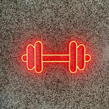 Imagem de Placa Luminária Painel Neon Led - Peso Academia 20x40cm A Escolher (Vermelho)