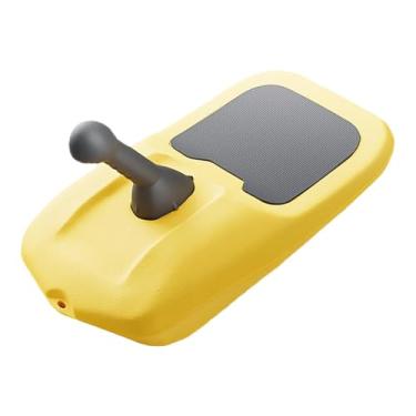 Imagem de oshhni Trenó de inverno para neve, trenó para grama, brinquedo divertido, deslizador com assento antiderrapante, tobogã para areia, gelo, festival, gramado, Amarelo