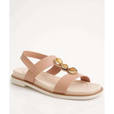 Imagem de Sandália Feminina Rasteira Pedras Sintéticas Modare-90026, Bege, 38