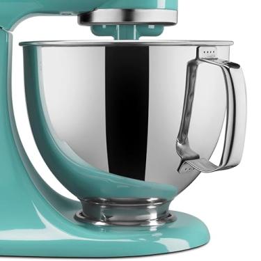 Imagem de Tigelas para batedeira de 5 litros adequadas para Kitchenaid Artisan & Classic Series 4,5-5 litros com cabeça inclinada, tigelas de mistura de aço inoxidável com alça de substituição/acessórios