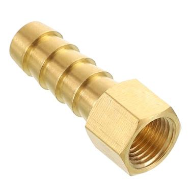 Imagem de Kozelo Conector adaptador de acessórios de farpa de mangueira de latão Farpa de mangueira de 5/40.6 cm para conexões fêmeas NPT de 1/20.3 cm para máquinas domésticas, banheiras de massagem, sistemas