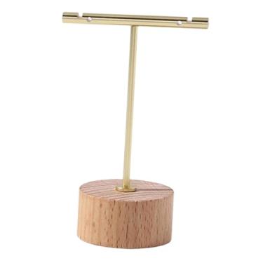 Imagem de simhoa Expositor de brincos, prateleira de armazenamento, acessório que economiza espaço com base de madeira, pequeno expositor de brincos para showroom de, S