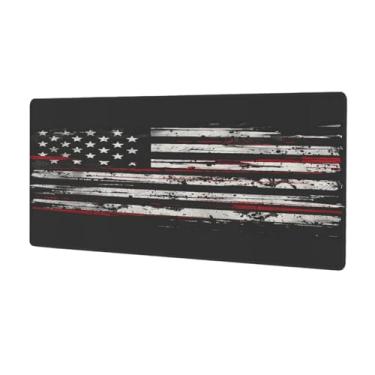 Imagem de Tapete de mouse com bandeira vintage, design grande, impermeável, protetor de mesa estendido, tapete de borracha antiderrapante para escritório, computador, teclado, laptop e mesa de casa, mouse pad