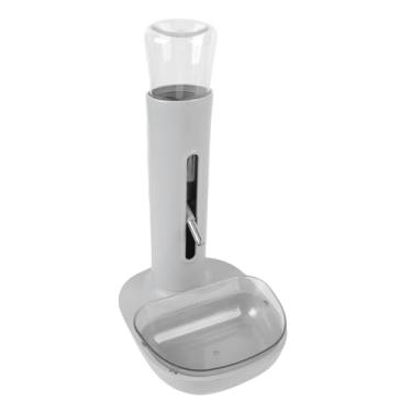 Imagem de Mingzhe Alimentador de água Automático para Animais de Estimação, Dispensador Comida água para Cães Com Ajustável, Tigela Elevável Montada na Parede Sem Design Boca Molhada, (Cinza)