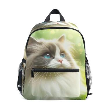Imagem de GAIGEO Cute Ragdoll Cat Print Childrens Backpack with Whistle, Adjustable Chest Strap, Mini Backpack for Girls Lightweight & Compact for Ages 3-8