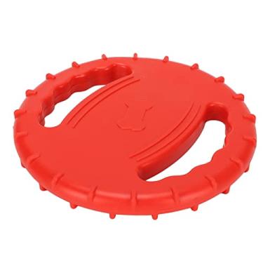 Imagem de Alomejor Frisbee para Cães, Brinquedo de Disco Voador para Cães, Frisbee de Borracha Flexível Com Barulho e Design Oco para Grandes, Treinamento Ao Ar Livre (Vermelha)