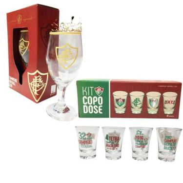 Imagem de Kit Taça Windsor 330Ml Vidro + 2Un Copo Dose Shot 60Ml Pinga - Brasfoo