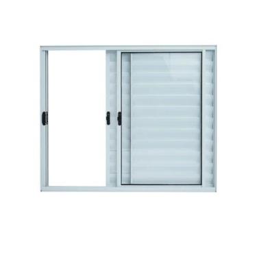 Imagem de Veneziana 3 Folhas Branca Sem Grade - Viva Casa Esquadrias, 100X100