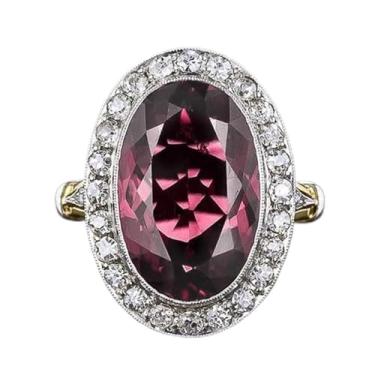 Imagem de Anéis de noivado de zircônia cúbica de granada banhada a ouro branco, alianças de compromisso, festas noturnas, presentes de dia dos namorados, alianças de eternidade para mulheres, 7, Cobre, Sem