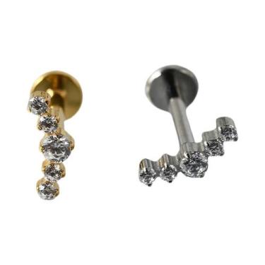 Imagem de Brincos De Titânio Puro Para Piercing Labial, Estrela, Helix, Tragus, 