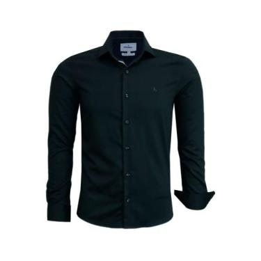 Imagem de Camisa Social Masculina Slim Acetinado Com Elastano Viscose de Bambu 1