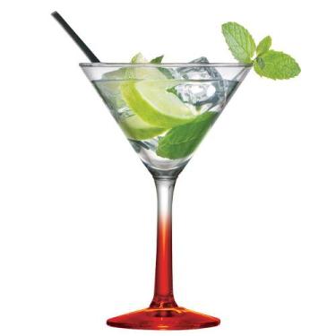 Imagem de Taça de Vidro Haste Vermelha Martini para Drink 285ml Ruvolo