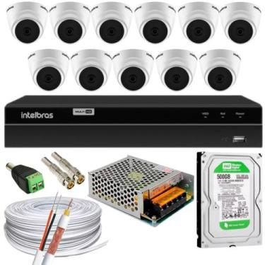 Imagem de Kit 11 Câmera 1220D Mic com Audio Dvr 1216 WIntelbras 500gb
