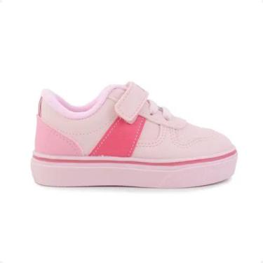 Imagem de Tênis Casual Infatil Klin Menina Branco, Branco, Rosa doce, 17