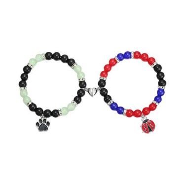 Imagem de Pulseiras De Casal Em Forma De Coração Com Pingente De Aranha 2 Peças 