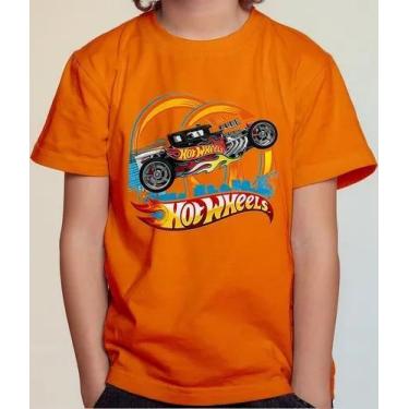 Imagem de Camiseta Camisa Infantil Juvenil Menino Menina Hot Whe els Corrida Car