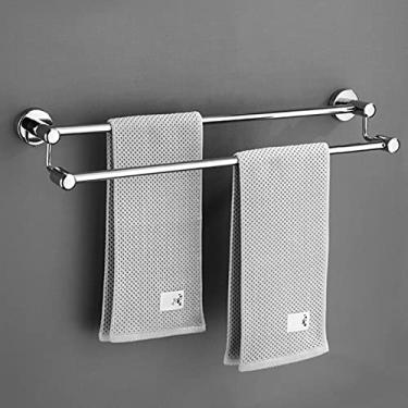 Imagem de CGKs6anmU Toalheiro autoadesivo com suporte de 2 camadas, barra multitoalha SUS304, toalheiro de aço inoxidável, 41 cm, para armazenamento organizador de banheiro