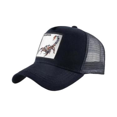 Imagem de Boné Trucker Bordado Unissex Com Escorpião, Respirável, Snapback, Esti