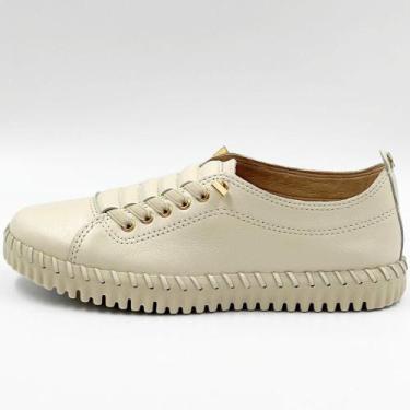 Imagem de Tênis Bottero Casual com Cadarço Elástico Feminino, 37, Off white