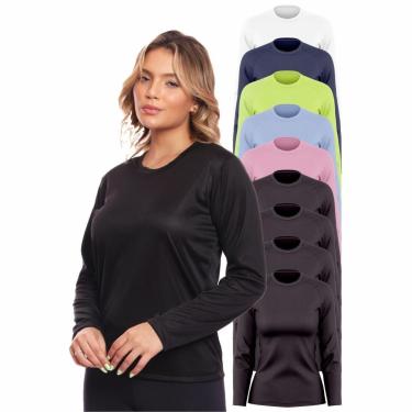 Imagem de Kit 9 Camisa Feminina Camiseta Térmica Proteção Solar Uv .-Feminino
