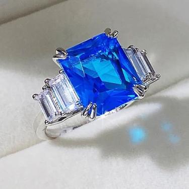 Imagem de 1 peça luxuoso anel retangular criativo lindo design joia para encontros diários decoração para festa de formatura acessórios, Cobre, Sem pedra preciosa