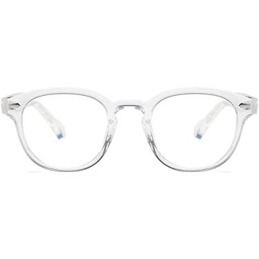 Imagem de AIEYEZO Óculos De Sol Com Bloqueio Luz Azul Da Moda Para Homens E Mulheres, Redondos Transparentes