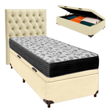 Imagem de Conjunto Cama Box Bau Blindado Solteiro + Colchão D33 Iso100 Ortobom + Cabeceira