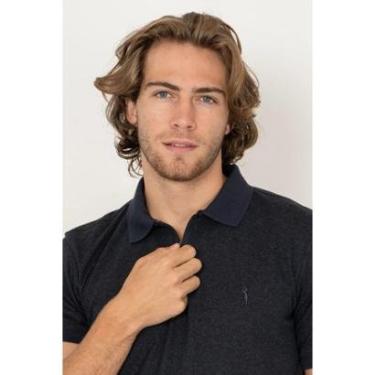 Imagem de Camisa Polo Aleatory com Zíper Mônaco Marinho-Masculino