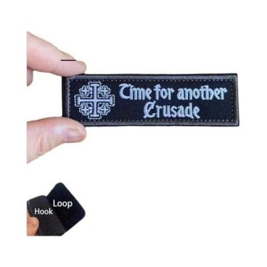 Imagem de Patch Bordado De Cavaleiros Templários Cruzados, Braçadeira Tática Mil