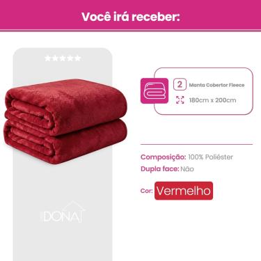 Imagem de Kit 2 Mantas Cobertor Casal Microfibra Super Macio Com Conforto Térmico Premium Casa Dona