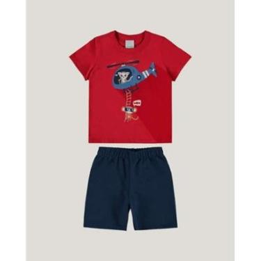Imagem de Conjunto infantil Menino Wow Camiseta e Bermuda Malwee Kids-Masculino