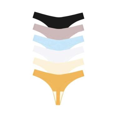 Imagem de Conjunto De 6 Calcinhas Tanga Seamless Em Seda Gelada Para Mulheres, R