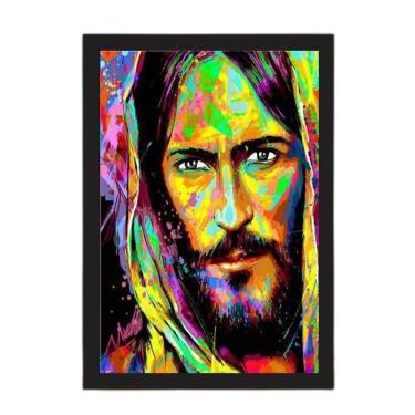 Imagem de Quadro Estilo Pintura Rosto Jesus 45X34Cm