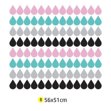 Imagem de Adesivo Parede Gotas coloridas 56x51 quarto infantil sala - escolhidop