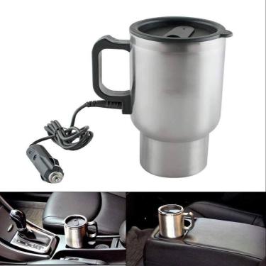 Imagem de Caneca Eletrica 12v Jarra Inox Termica Garrafa Aquecedor Copo Aquecimento Automotivo