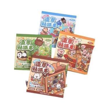 Imagem de Livro De Adesivos DIY De Cenário De Cabana Com Animais Fofos 3D Kawaii