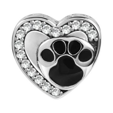 Imagem de Pingente De Osso Com Pegada De Cachorro Em Prata Esterlina 925 Para Pu