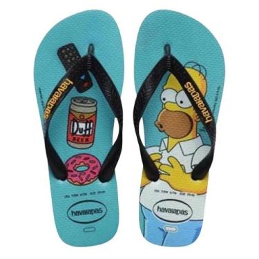 Imagem de Chinelo Havaianas Simpsons Cor:AZUL TRADI / PRETOTamanho:41/42, Azul t